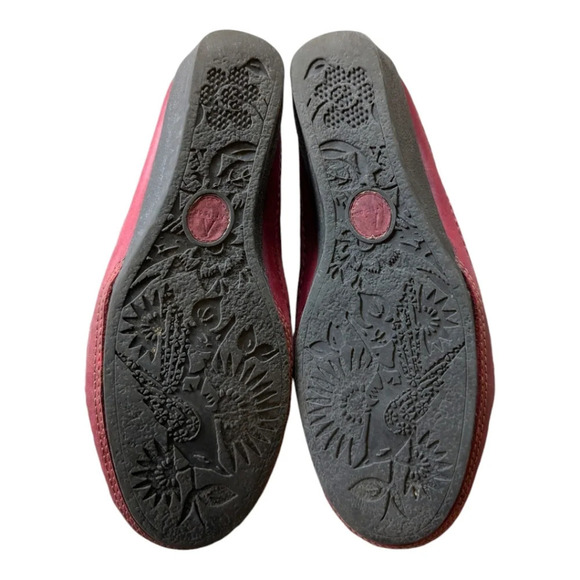 Clarks Artisan Collection Leather Red Cutout Slides Sandals 6.5M - Picture 7 of 9